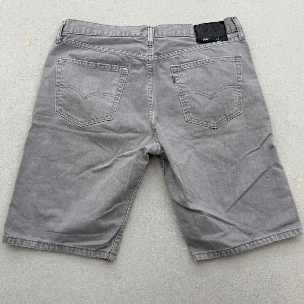 Levi 508 Denim Shorts Mens 34 Gray Regular Fit Five Pocket Cotton Casual